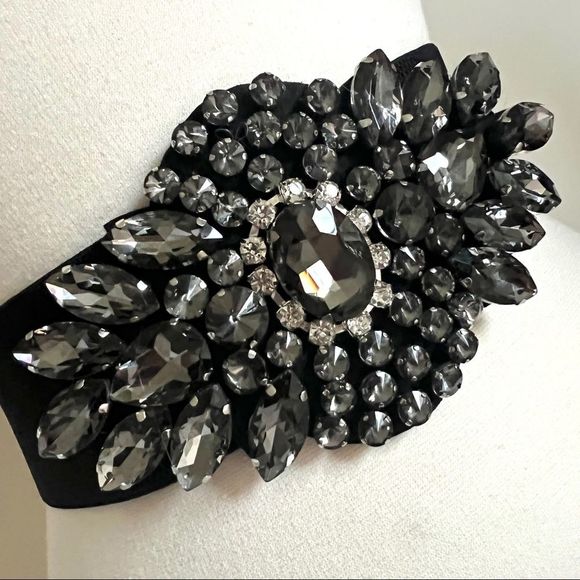 ARCO Stunning Stretch Rhinestone Belt Size S-M GUN METAL - Picture 5 of 6